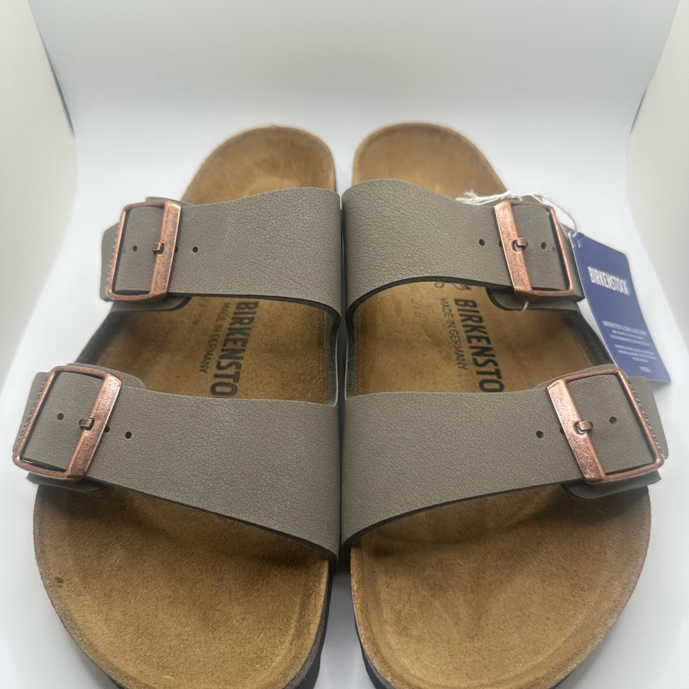 Birkenstock Women’s Arizona BS Stone Sandals with Copper Buckles